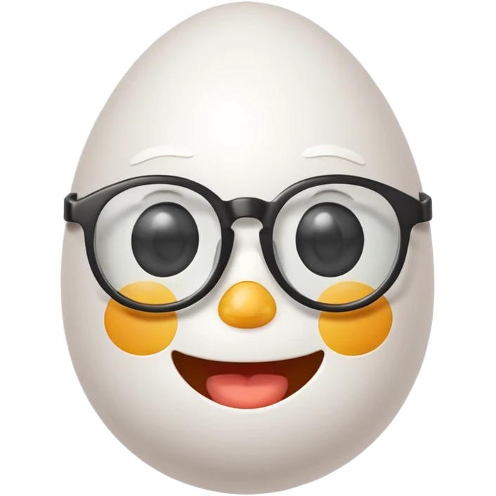 friendly egg with glasses emoji