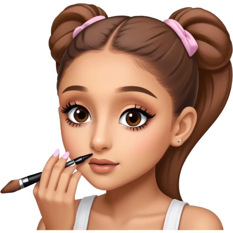 Ariana grande doing her makeup  emoji