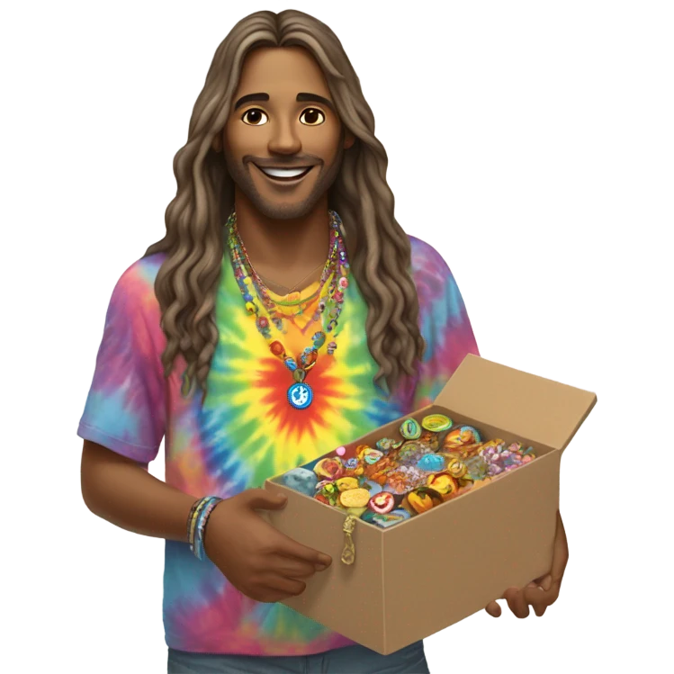Hippie with a box  emoji