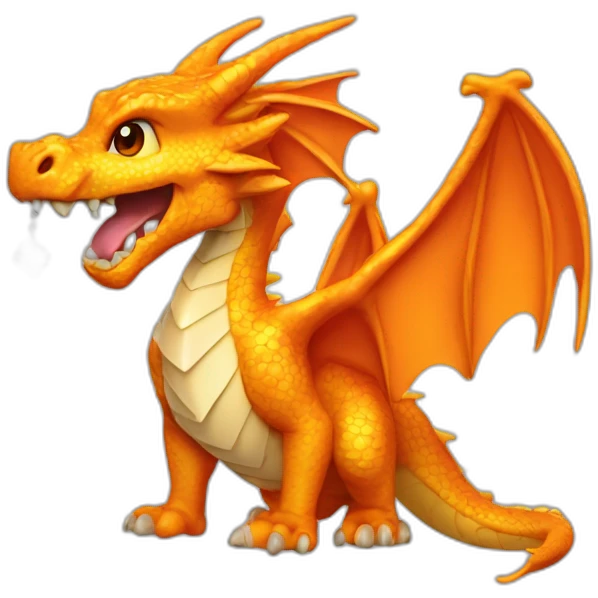 Orange Dragón con un diamante  emoji