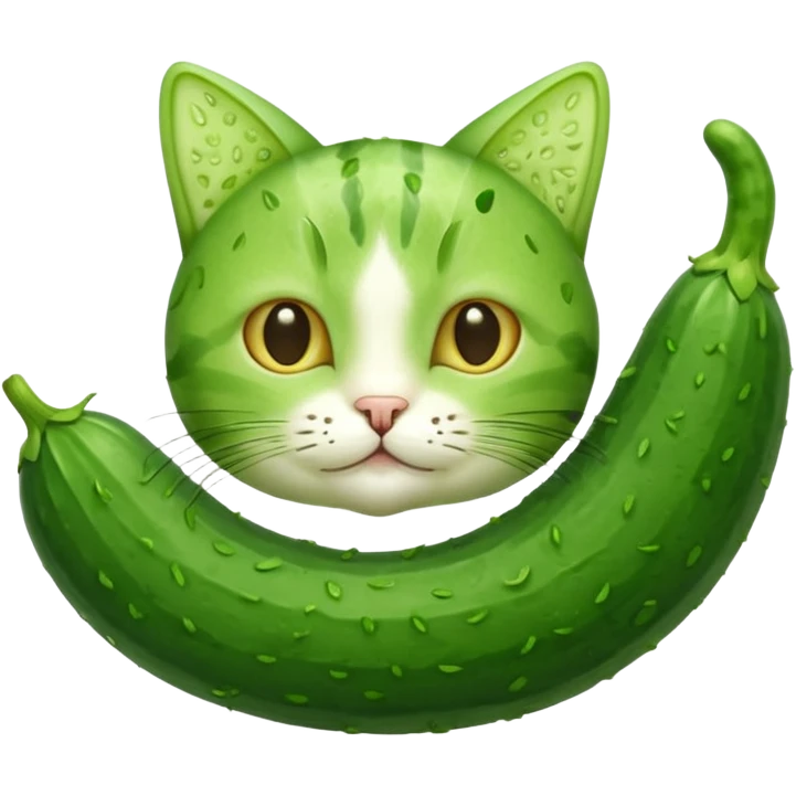 Cucumber cat put together  emoji