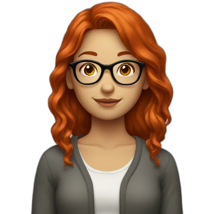 redhead girl with glasses emoji