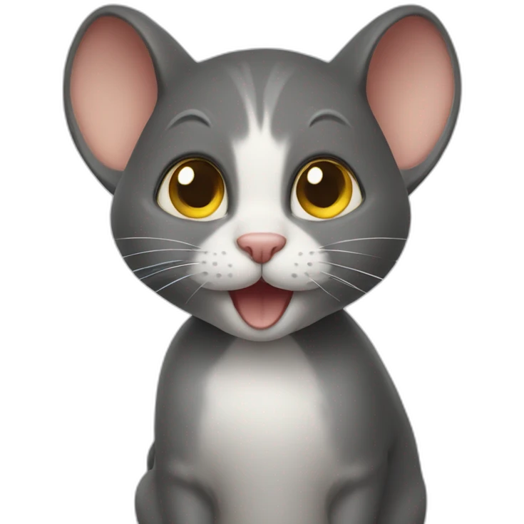 Une souris sur un chat emoji