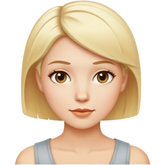 White female with full short blonde hair emoji