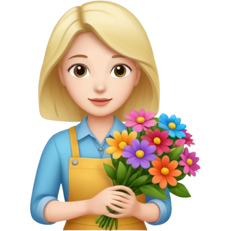 a beautiful bouquet of flowers in the hands of a florist emoji