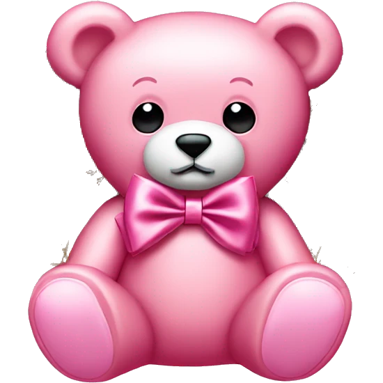 pink bow teddy bear solo with Louis Vuitton  emoji