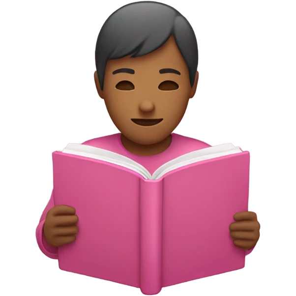 Reading book pink emoji
