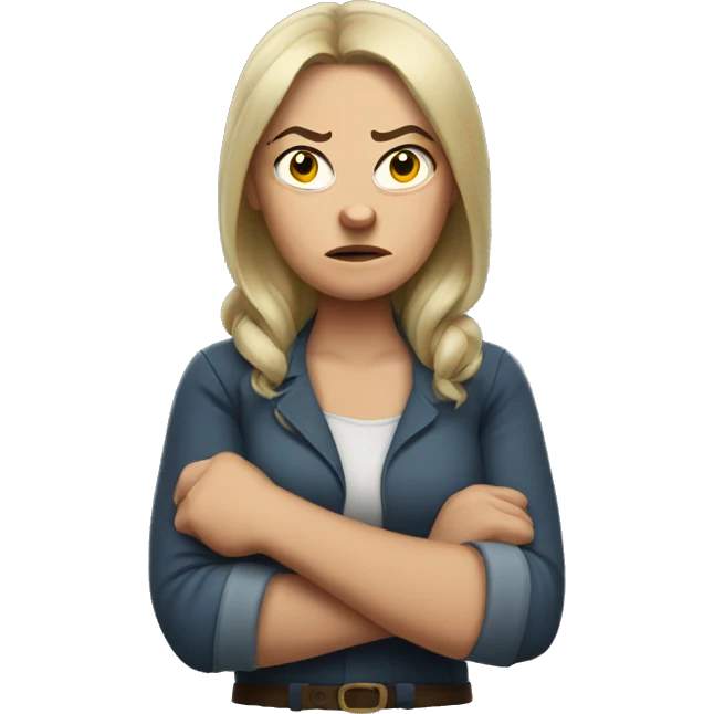 Angry russian woman with arms crossed emoji