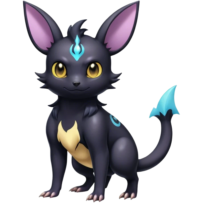 Shiny Dark Noibat-Umbreon-Nidorino-fusion-hybrid full body emoji