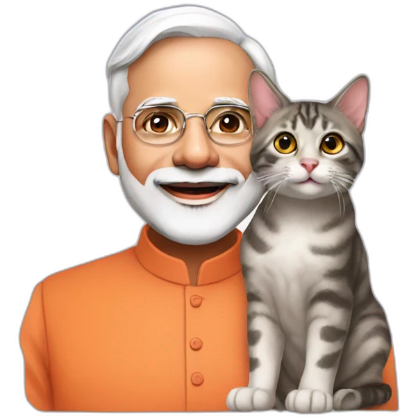narendra modi with cat emoji