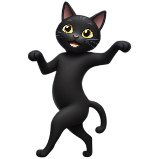black cat dancing emoji