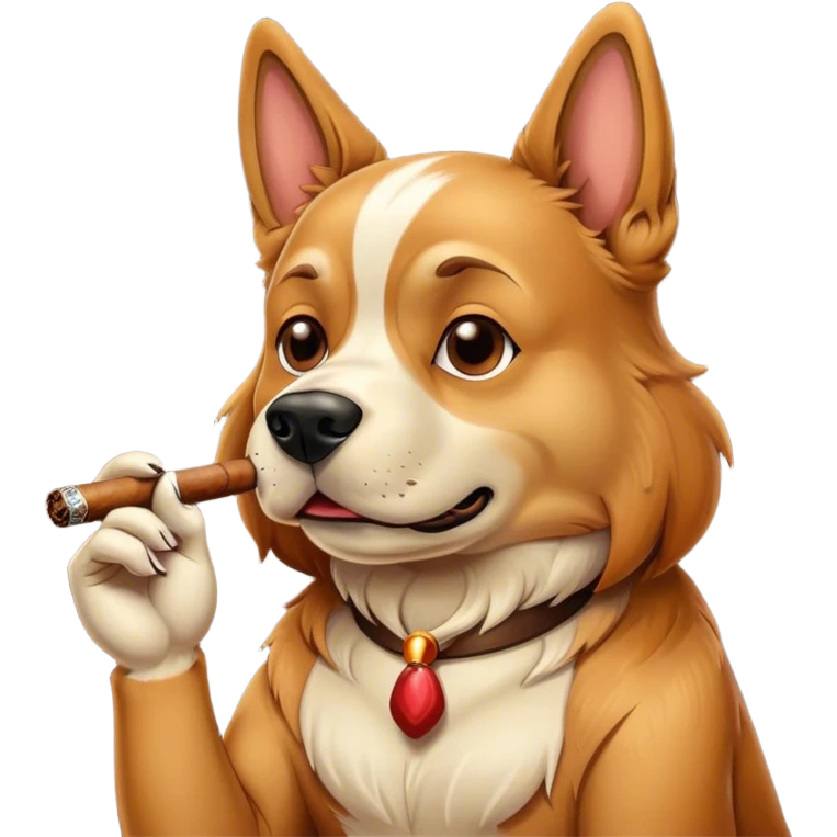Dog smoking emoji