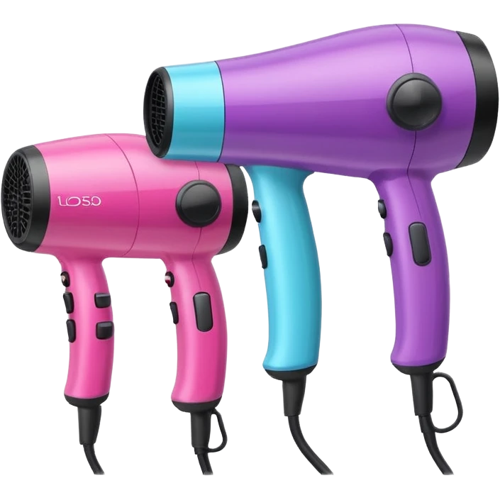 Cute Hair dryer, different designs and pattern emoji