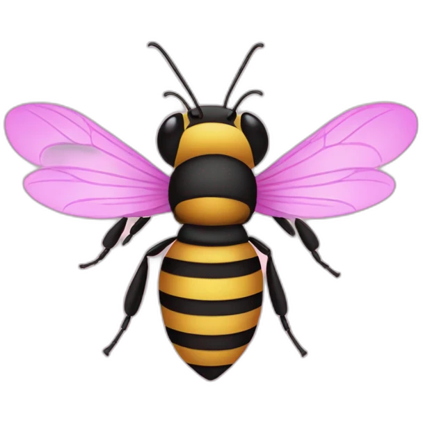 A pink bee emoji