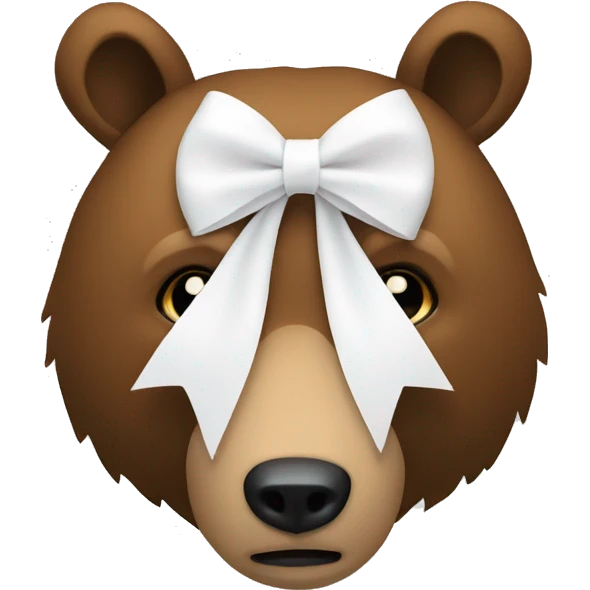 White bow on white bow IN FORHEAD OF A BEAR emoji
