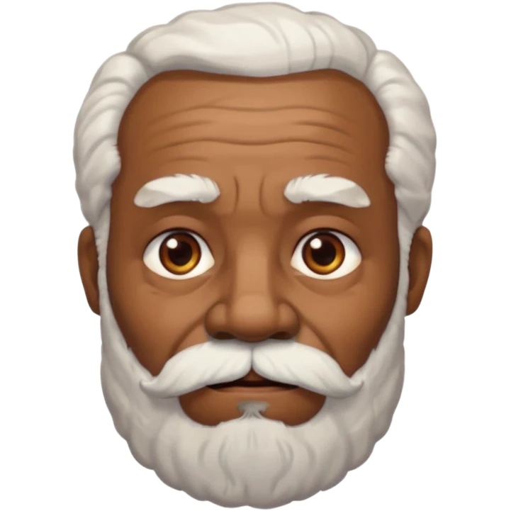black grandpa with white hear and a big bear wrinkled as fuck emoji