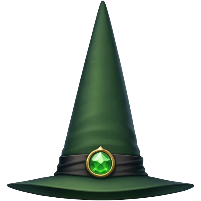 Black pointed witch hat, Elphaba style emoji