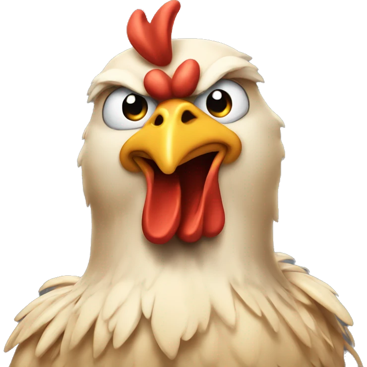 Muscular chicken emoji