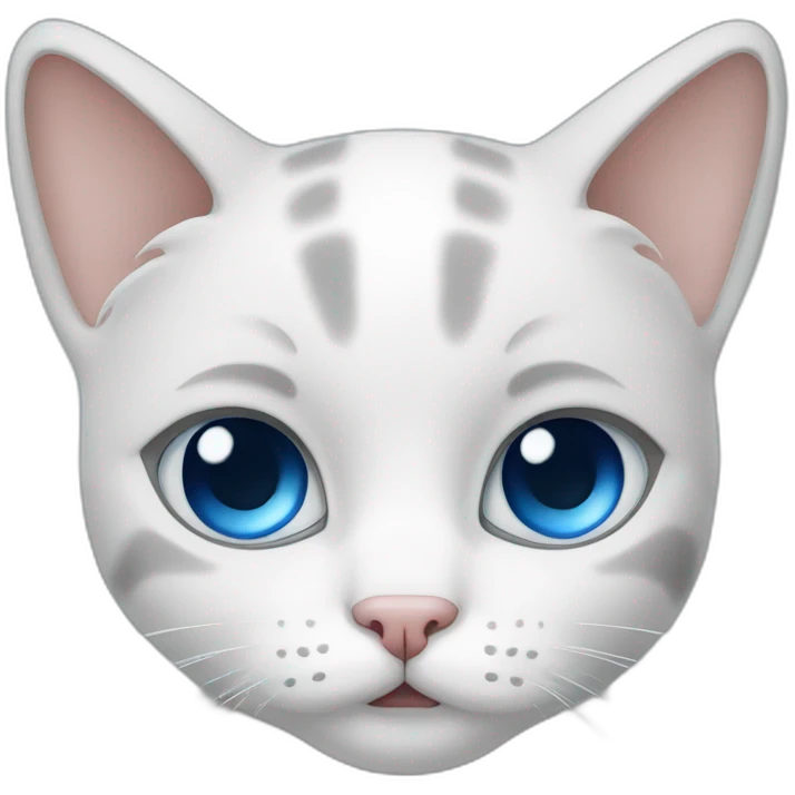Crying white grey point blue eyes cat emoji
