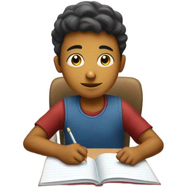 A boy sitting ready to learn emoji