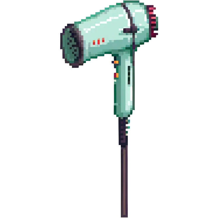 A colorful and bright hair dryer emoji
