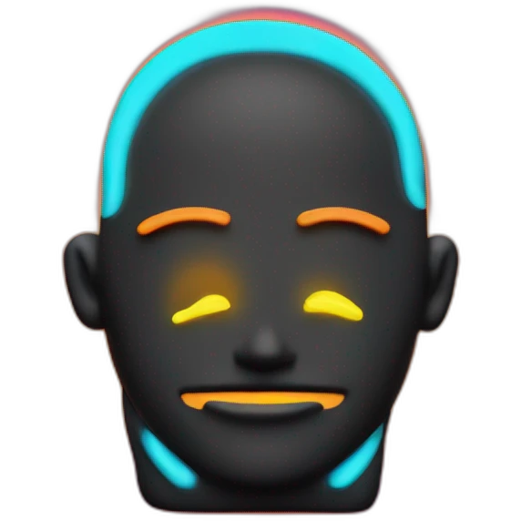 Juicy booty neon sign style man emoji