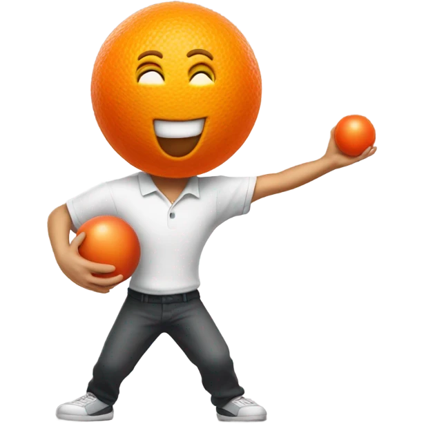 Orange head guy throwing bowling ball emoji