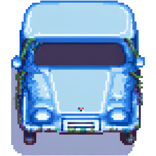 A blue bus emoji