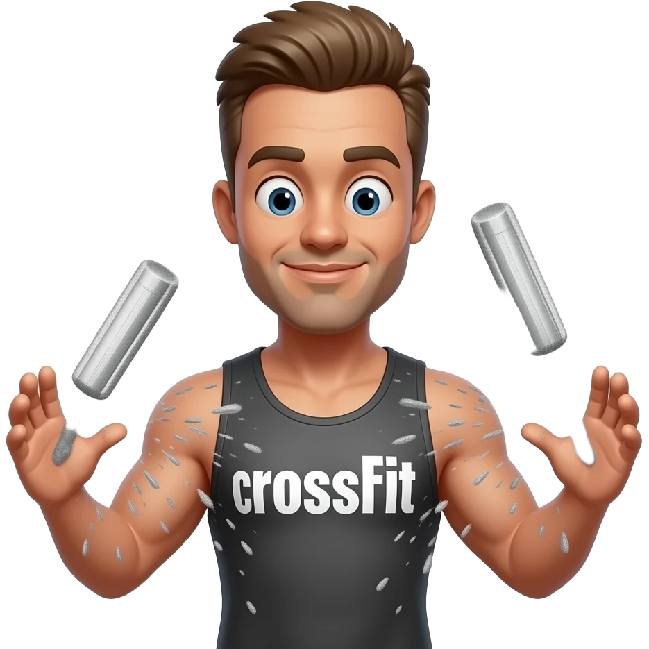 minimalist emoji of a cloud of chalk dust exploding from hands, crossfit gym vibe, premium Telegram emoji, subtle design, thin clean lines, black and white, transparent background. emoji