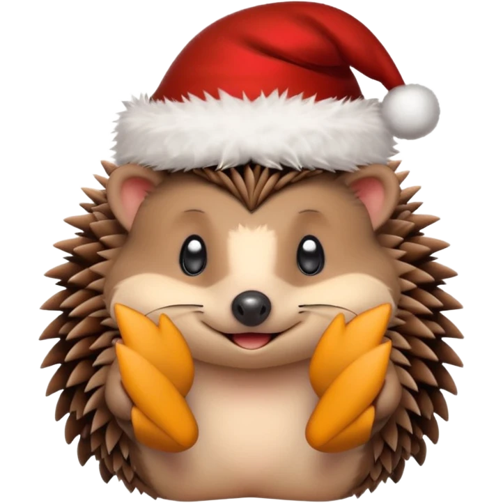 Hedgehog with christmas hat emoji