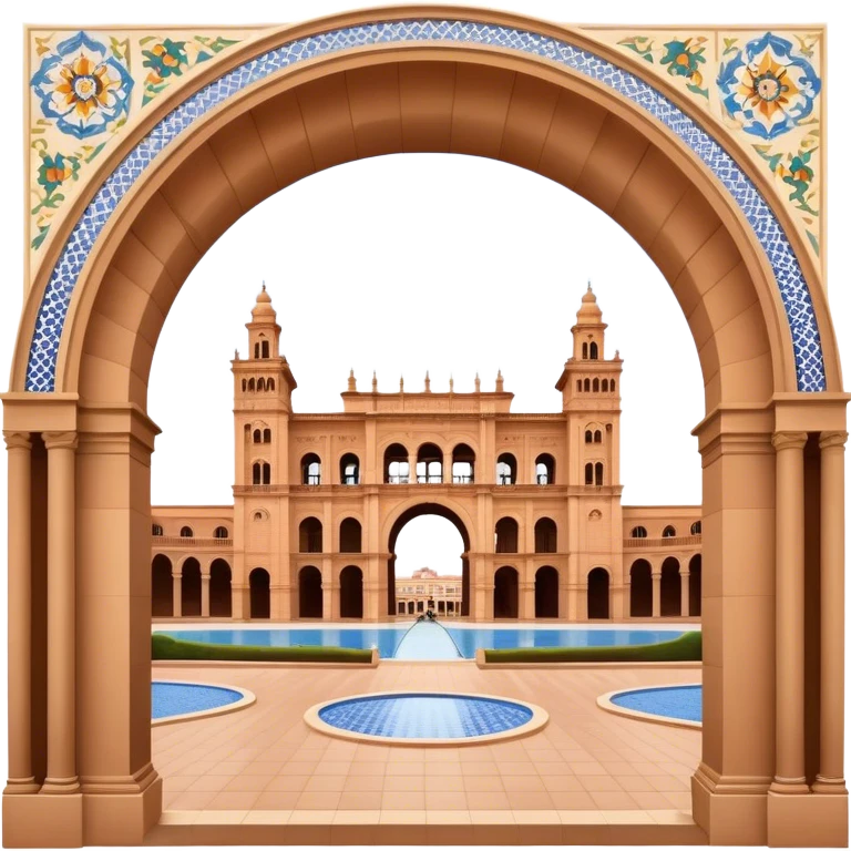 Plaza de España Landmark Emoji – Featuring its semicircular palace, grand arches, and decorative tilework. emoji