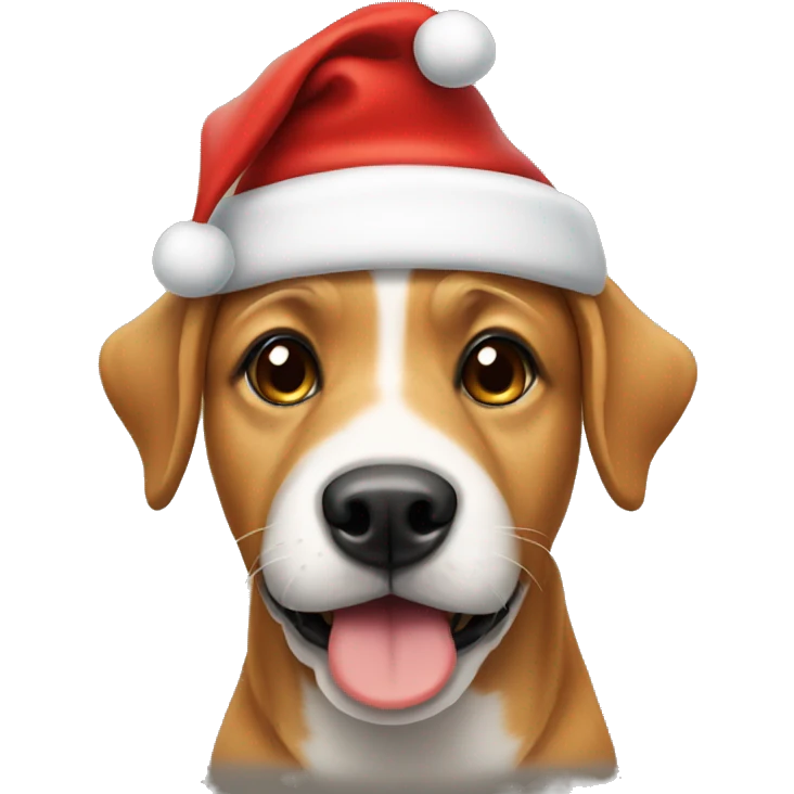 dog with a santa hat emoji