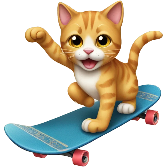 cat skate boarding  emoji