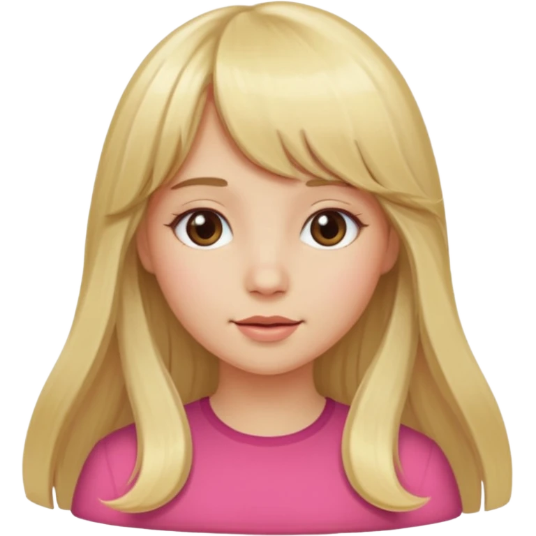 Girl long flowing blonde hair With BANGS emoji