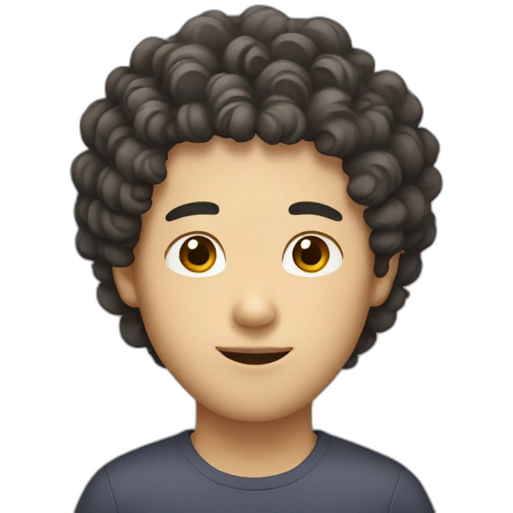 Korean man with curly hair emoji