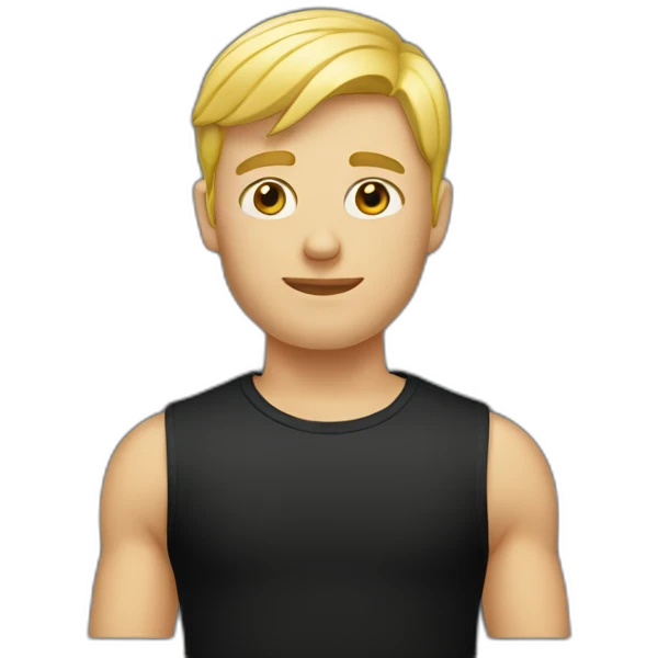 blond guy in black t-shirt emoji