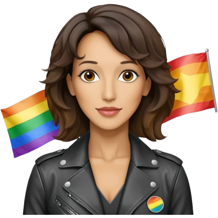 bat signal with jennifer beals plus small gay pride flag emoji