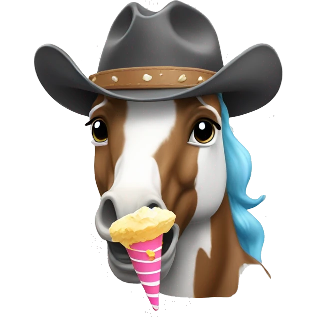 cowboy unicorn eating icecream  emoji