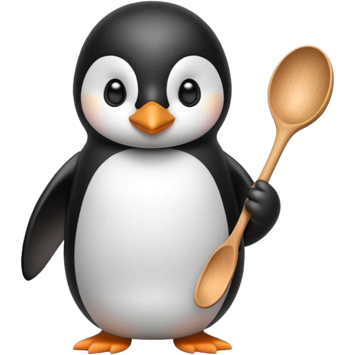 Elinde kasık tutan Penguin emoji