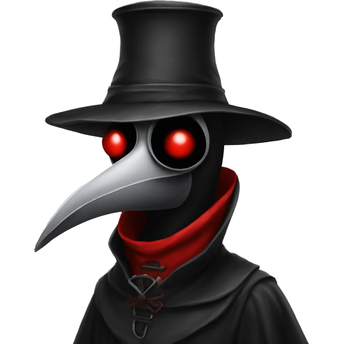 Black and red plague doctor emoji