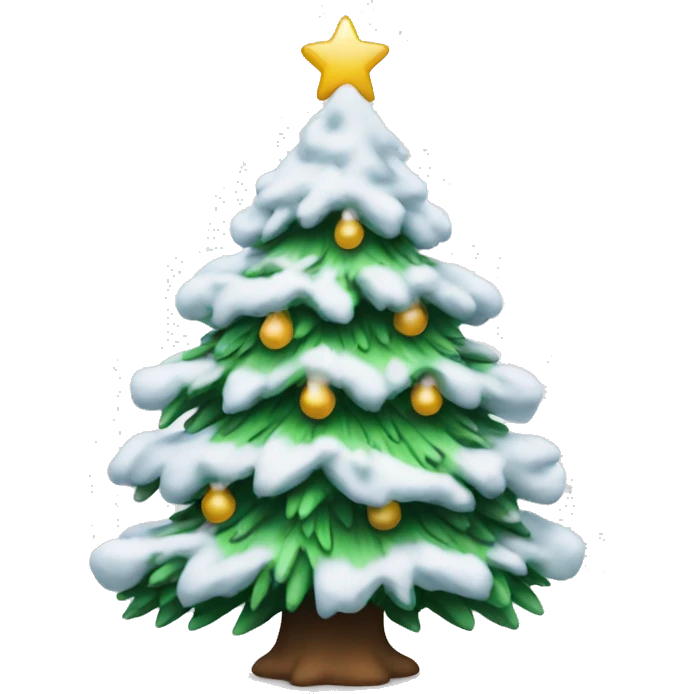 Snow covered Christmas tree emoji