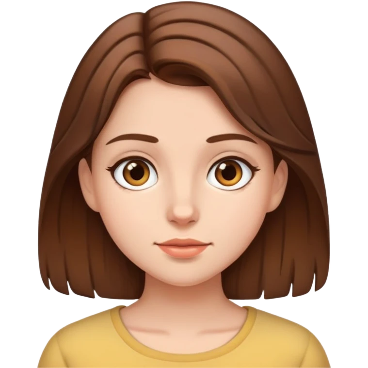 Nonchalant girl with brown hair emoji