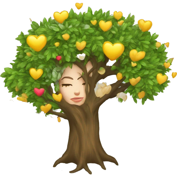 driade tree woman hearts emoji