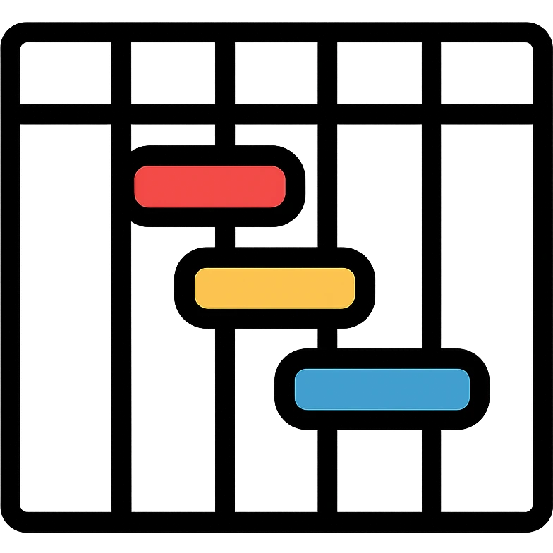 simple Gantt chart icon with color outline emoji