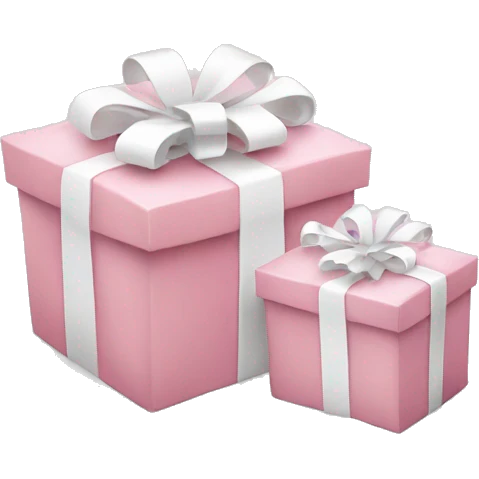 Light pink Christmas gifts under a white Christmas tree  emoji