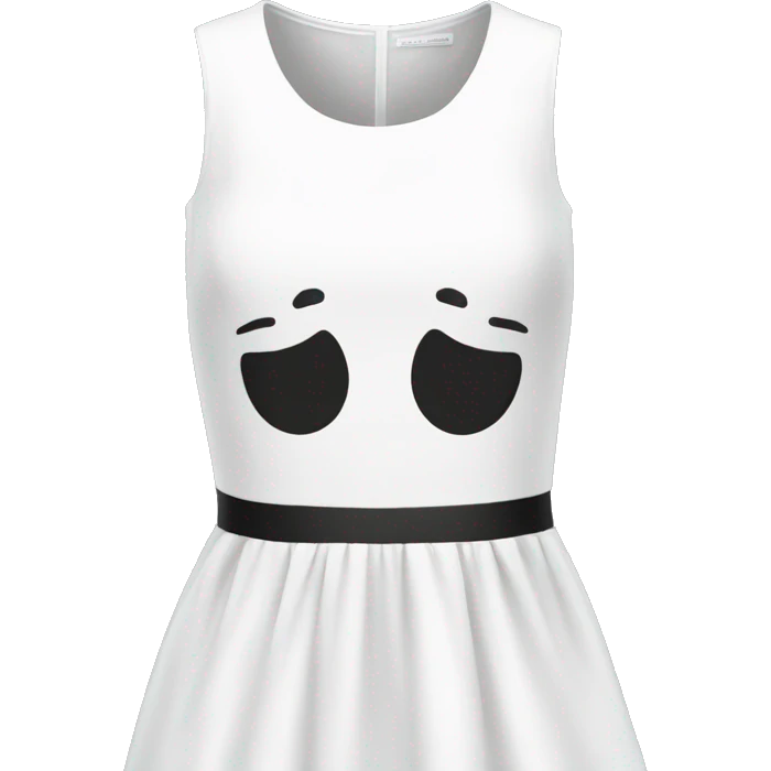 White high low dress with black words on the bottom of the dress  emoji
