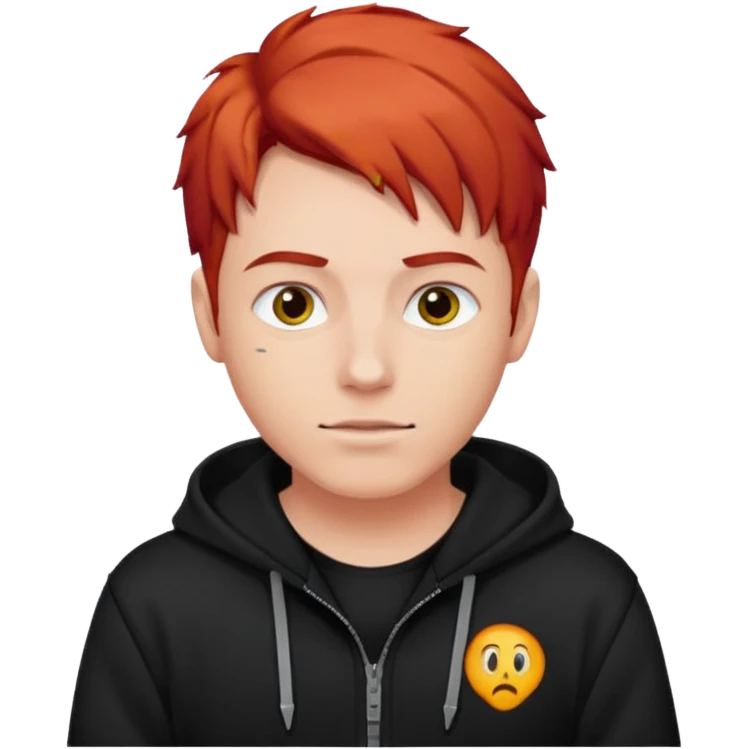 man with red hair and black hoodie emoji