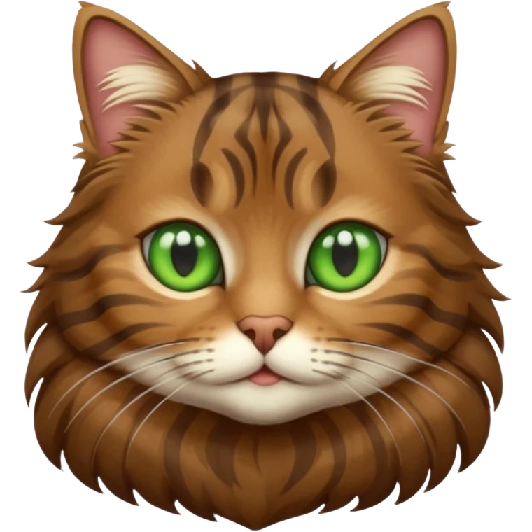 A brown long haired tabby cat emoji
