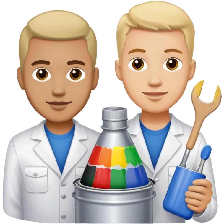 Two men in the automotive business who are paint mixers  emoji