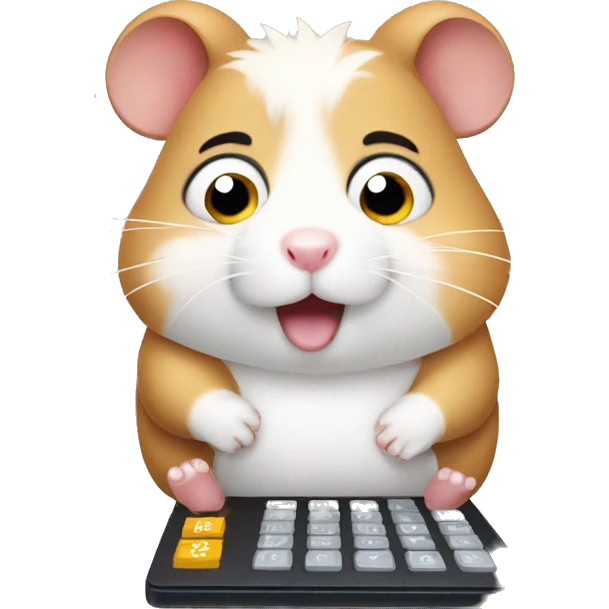 Hamster stressed using calculator emoji